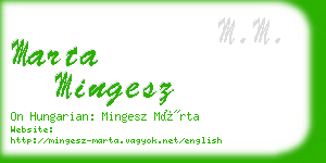 marta mingesz business card